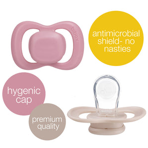 b.box Pacifier Silicone 2 Twin Pack – Ocean/Sky | Soft Orthodontic Soother for Newborns | Lightweight & Durable Design | 0m+