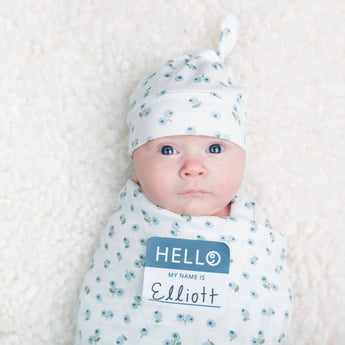 Bamboo Hat & Swaddle Blanket - Blueberries - My Little Thieves