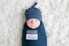 Bamboo Hat + Swaddle blanket - Navy - My Little Thieves