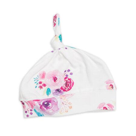 Bamboo Hat + Swaddle blanket - Posies - My Little Thieves