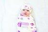 Bamboo Hat + Swaddle blanket - Posies - My Little Thieves