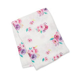 Bamboo Hat + Swaddle blanket - Posies - My Little Thieves