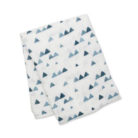 Bamboo Hat + Swaddle blanket - Triangle Blue - My Little Thieves
