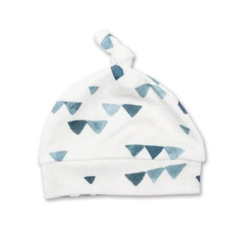 Bamboo Hat + Swaddle blanket - Triangle Blue - My Little Thieves