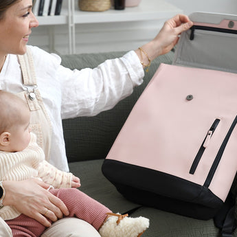 Beaba Oslo Changing Bag In Clay | Elegant & Practical Nappy Bag - My Little Thieves