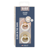 Bibs Colour Anatomical Glow Latex Pacifiers 2 Pack | Soother - My Little Thieves