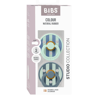 Bibs Round Pacifier Studio Colour 2 Pack Latex | Newborn Soother - My Little Thieves