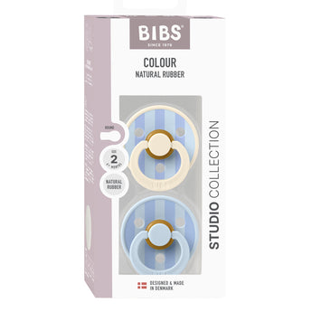 Bibs Round Pacifier Studio Colour 2 Pack Latex | Newborn Soother - My Little Thieves