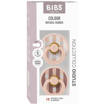 Bibs Round Pacifier Studio Colour 2 Pack Latex | Newborn Soother - My Little Thieves