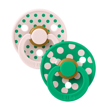 Bibs Studio Colour 2 Pack Latex Polka Design | Baby Soother - My Little Thieves