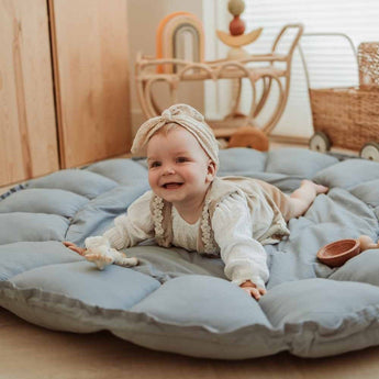 Bloom Dusty Blue Organic Babymat - My Little Thieves