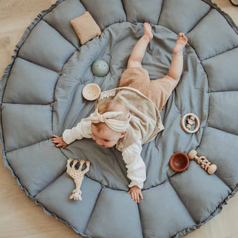 Bloom Dusty Blue Organic Babymat - My Little Thieves