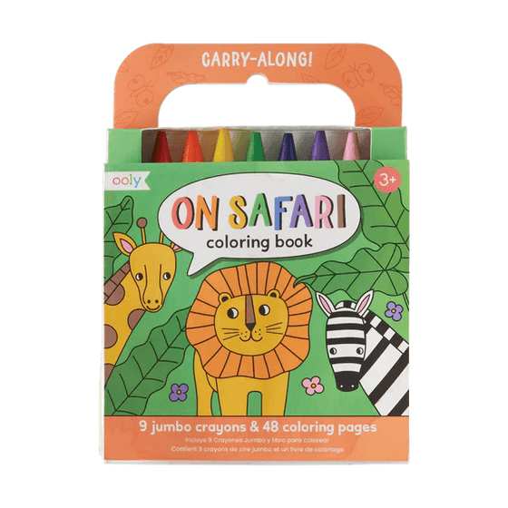 Carry Along Crayon & Coloring Book Kit - On Safari (Set of 10) - My Little Thieves