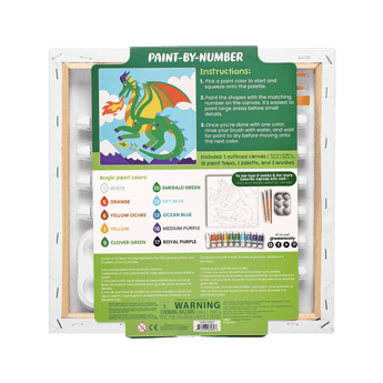Colorific Canvas Paint by Number Kit - Fantastic Dragon - My Little Thieves