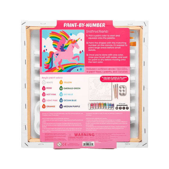Colorific Canvas Paint by Number Kit - Magical Unicorn - My Little Thieves