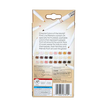 Colors of the World Fine Line Washable Skin Tone Markers, 24 Count - My Little Thieves