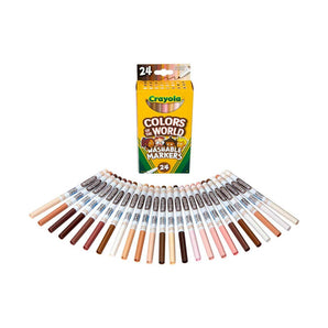 Colors of the World Fine Line Washable Skin Tone Markers, 24 Count - My Little Thieves