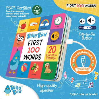 Ditty Bird First 100 Words ” Children's Book For Kids | Books - My Little Thieves