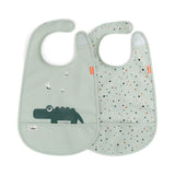 Done By Deer Bib With Velcro 2 Pack | Lalee Design Sandy Beige - My Little Thieves