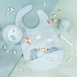 Done By Deer Bib With Velcro Playground | Blue Mealtime Bib - My Little Thieves