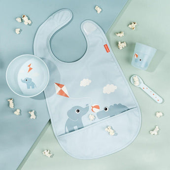 Done By Deer Bib With Velcro Playground | Blue Mealtime Bib - My Little Thieves