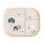 Done By Deer Foodie Compartment Plate Tiny Farm Sand | Anti Slip Kids Plate - My Little Thieves