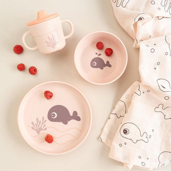 Done By Deer Foodie Dinner Set | Wally Whale Plate, Bowl & Cup Set - My Little Thieves