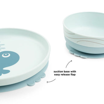 Done By Deer Foodie Dinner Set | Wally Whale Plate, Bowl & Cup Set - My Little Thieves