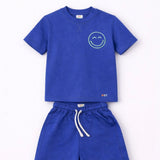Eat The Cake Boys Blue Smiley Set Shorts T Shirt | Kids - My Little Thieves