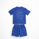 Eat The Cake Boys Blue Smiley Set Shorts T Shirt | Kids - My Little Thieves