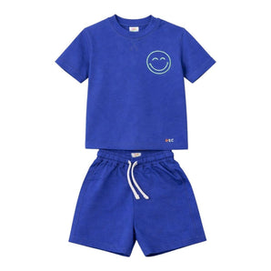 Eat The Cake Boys Blue Smiley Set Shorts T Shirt | Kids - My Little Thieves