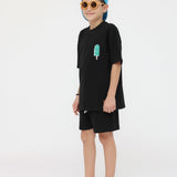 Eat The Cake Boys Icecream Black Shorts T Shirt Set | Kids - My Little Thieves