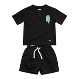 Eat The Cake Boys Icecream Black Shorts T Shirt Set | Kids - My Little Thieves
