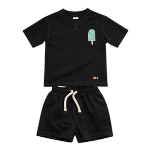 Eat The Cake Boys Icecream Black Shorts T Shirt Set | Kids - My Little Thieves