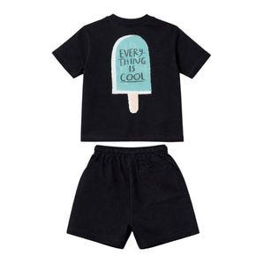 Eat The Cake Boys Icecream Black Shorts T Shirt Set | Kids - My Little Thieves