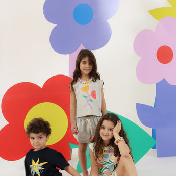 Eat The Cake Girls Tulip Grey Shorts T Shirt Set | Kids - My Little Thieves