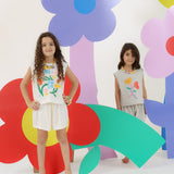 Eat The Cake White Flowers Girls Shorts T Shirt Set | Kids - My Little Thieves