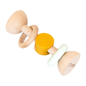 Wooden Silicone Rattle Collection - Mr. Fox, Mr. Lion, Mrs. Cat
