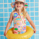 Fancy Fins Girls Elastic Strap Bather Swimsuit | Kids Swimwear - My Little Thieves