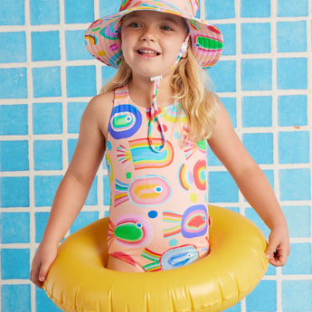 Fancy Fins Girls Elastic Strap Bather Swimsuit | Kids Swimwear - My Little Thieves