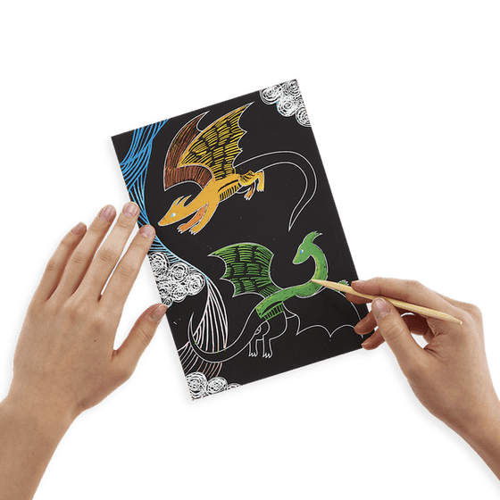 Fantastic Dragon Scratch and Scribble Scratch Art Kit - My Little Thieves