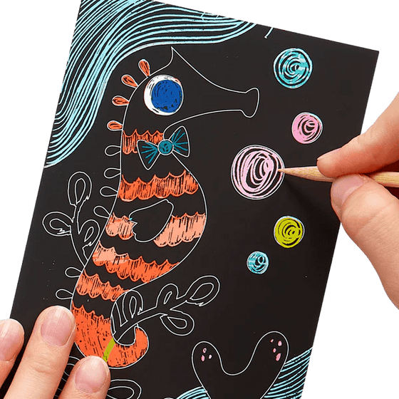 Friendly Fish Scratch and Scribble Mini Scratch Art Kit - My Little Thieves