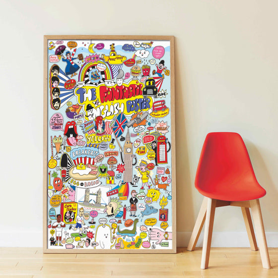 Full of British Icons & Culture Sticker Poster - 100% English - My Little Thieves