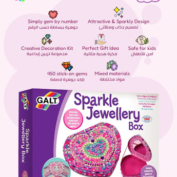 Galt Sparkle Jewellery Box Kit | Diy Gem Decorated Heart Box For Kids 6+ - My Little Thieves