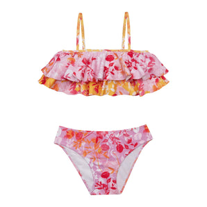 Girls’ Botanical Mix Double Ruffled Bikini Swimwear - My Little Thieves