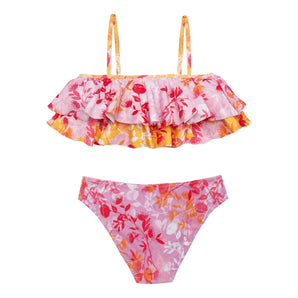 Girls’ Botanical Mix Double Ruffled Bikini Swimwear - My Little Thieves
