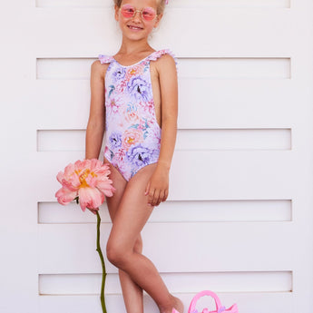 Girls' Romantic One Piece Pleated Swimwear - My Little Thieves