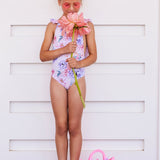 Girls' Romantic One Piece Pleated Swimwear - My Little Thieves