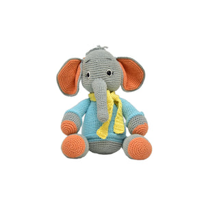 Happy Threads Handmade Crocheted Dusty the Elephant (13 inch) – Multicolor | Crochet Toys | Child Safe | for Babies 6 Months & Above | Dolls for Boys/Girls| For Birthday Gift | Decorative Items for Room - My Little Thieves