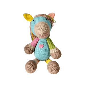 Happy Threads Handmade Crocheted Scout the Horse Soft Toy (17 inches) – Multicolour | Crochet Toys | Child Safe | for Babies 6 Months & Above | Dolls for Boys/Girls| For Birthday Gift | Decorative Items for Room - My Little Thieves